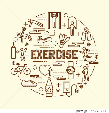 exercise minimal thin line icons set exercise minimal thin line icons set 45270734