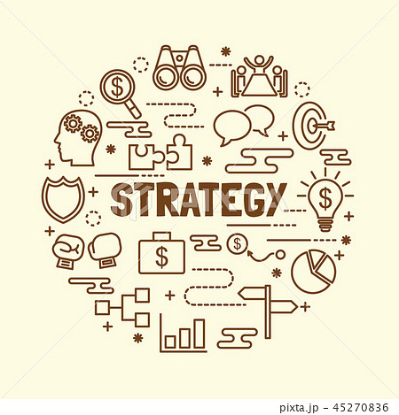 strategy minimal thin line icons set 45270836