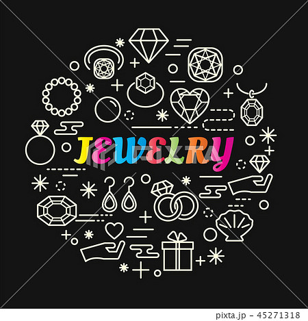jewelry colorful gradient with line icons set jewelry colorful gradient with line icons set 45271318