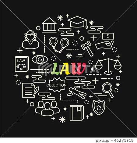 law colorful gradient with line icons set law colorful gradient with line icons set 45271319
