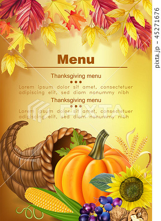Happy thanksgiving menu Vector realistic Happy thanksgiving menu Vector realistic 45271676