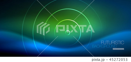 Neon glowing circles background 45272053