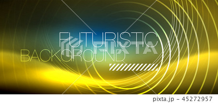 Neon glowing circles background 45272957