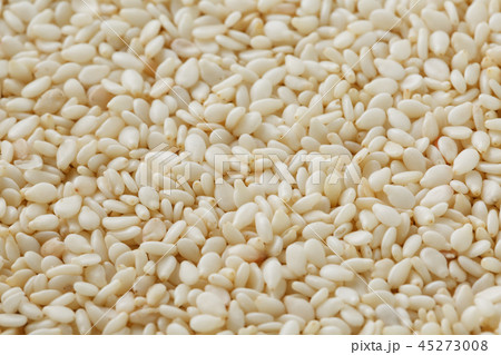 White sesame seeds background. Useful seeds for cooking 45273008