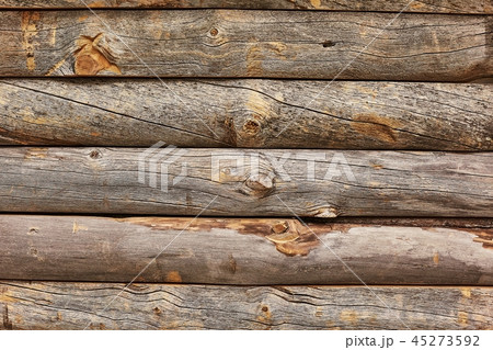 Wooden Log Wall 45273592