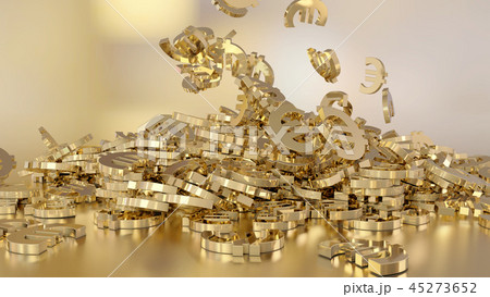 3d rendering of euro signs gathering in a heap 3d rendering of euro signs gathering in a heap 45273652
