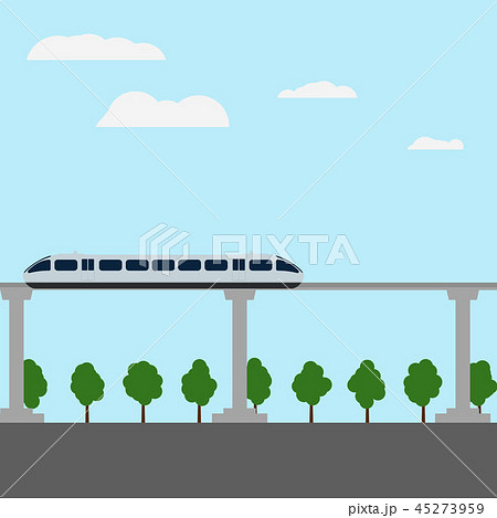 Maglev rail train vector illustration. 45273959