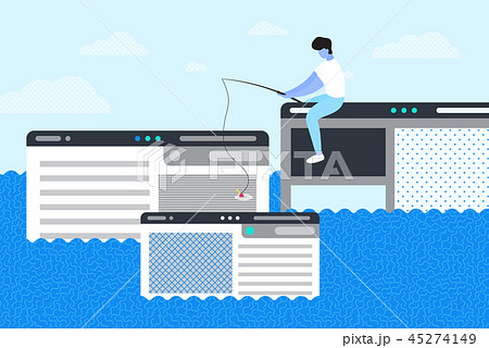 A man trying to catch webpage on the hook A man trying to catch webpage on the hook 45274149