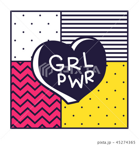GRL PWR short quote. Girl Power cute hand drawing illustration GRL PWR short quote. Girl Power cute hand drawing illustration 45274365