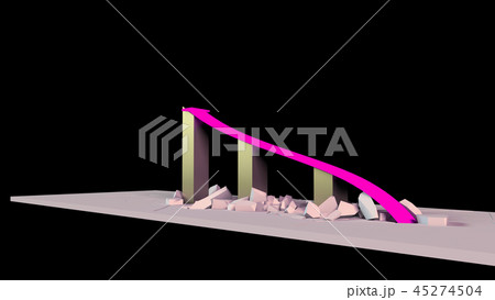3D rendering Business growth chart with an arrow 3D rendering Business growth chart with an arrow 45274504