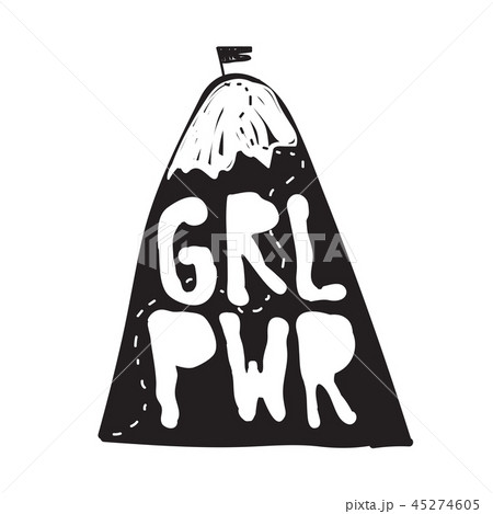 GRL PWR short quote. Girl Power cute hand drawing illustration 45274605