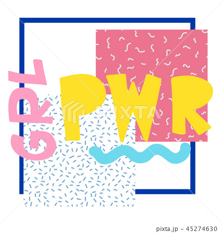 GRL PWR short quote. Girl Power cute illustration 45274630