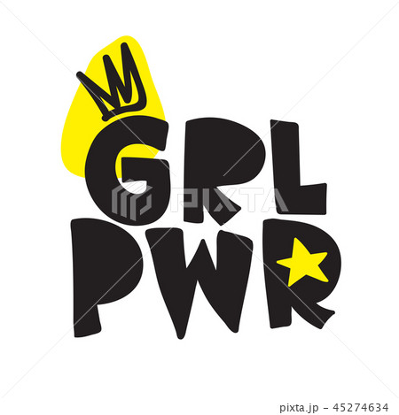 GRL PWR short quote. Girl Power cute illustration 45274634