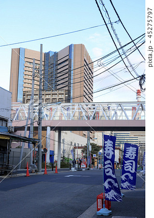 都市風景（東京都、築地、冬） 45275797