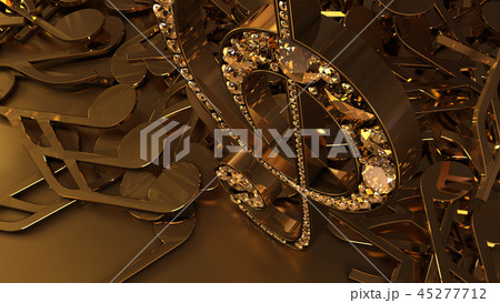 3D rendering of a musical treble clef and falling 3D rendering of a musical treble clef and falling 45277712