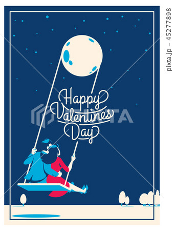 cute romantic card for valentine's day, vector illustration 45277898