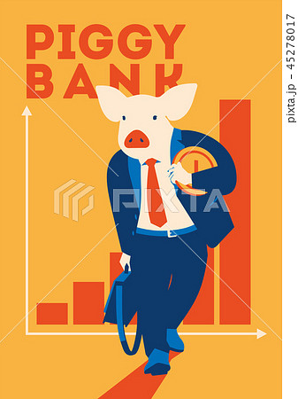 Pig businessman with coin, metaphor piggy bank Pig businessman with coin, metaphor piggy bank 45278017