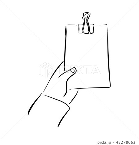 Flat Businessman Hand Holding a blank To Do List  45278663