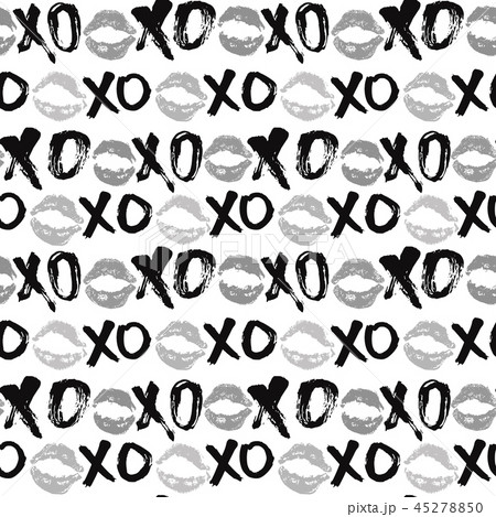 Xoxo brush lettering signs seamless pattern Vector Image