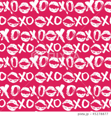 Xoxo brush lettering signs seamless pattern Vector Image