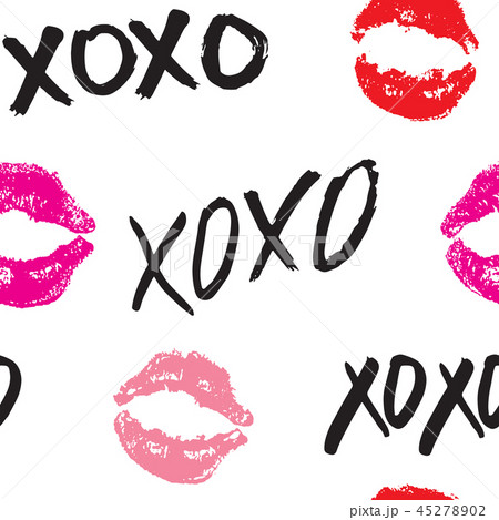 Xoxo brush lettering signs seamless pattern Vector Image