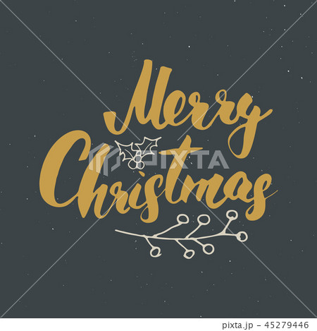Merry Christmas Calligraphic Lettering Vector  45279446
