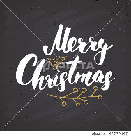 Merry Christmas Calligraphic Lettering Vector  45279447