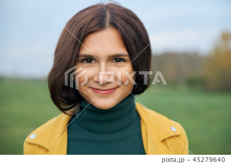 Portrait of a smiling girl in the Park. Portrait of a smiling girl in the Park. 45279640