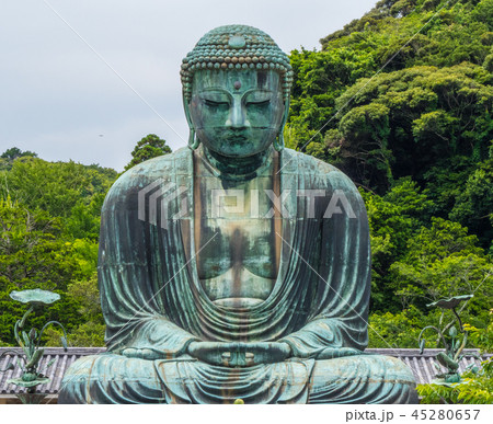 World famous Daibutsu Buddha - the Great Buddha Statue in Kamakura 45280657