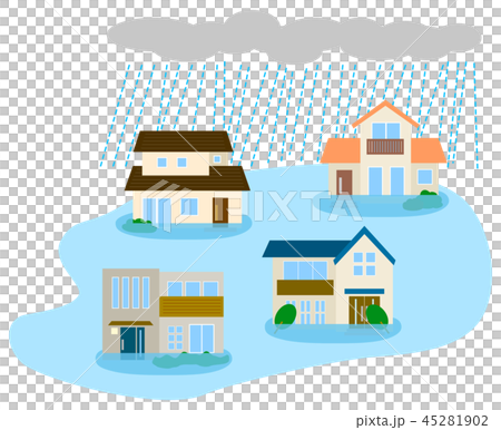 災害住房洪水破壞 45281902