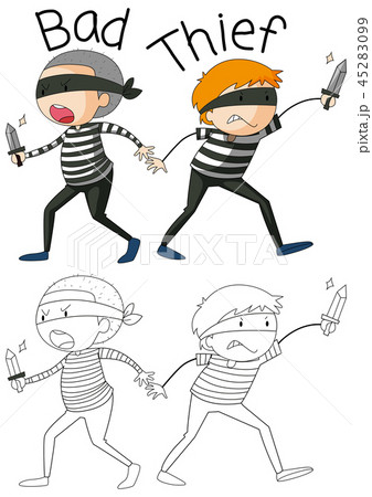 Doodle bad thief character Doodle bad thief character 45283099