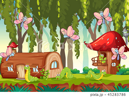 Butterfly and caterpillar in nature Butterfly and caterpillar in nature 45283786