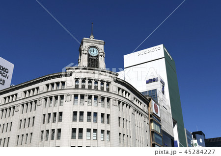 日本の東京都市景観　銀座の街並みを望む 45284227