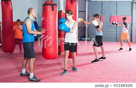 Teens train techniques of strikes and blocks 45288306