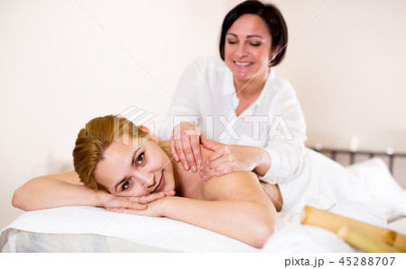 Woman likes procedure of massage Woman likes procedure of massage 45288707