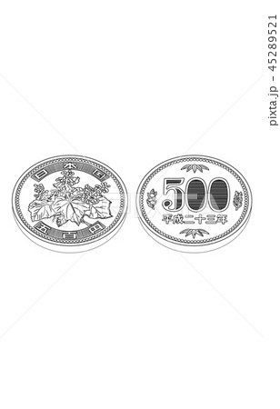 日本円五百円硬貨斜め線 日本円五百円硬貨斜め線 45289521