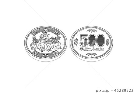 日本円五百円硬貨斜め線 45289522