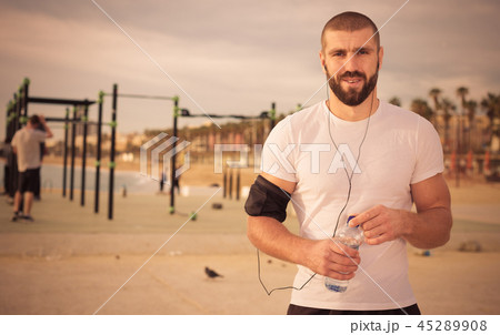 Portrait of man on sportsground 45289908
