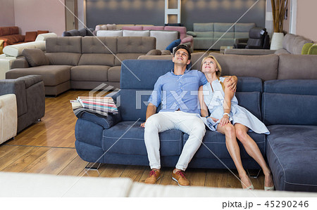 Happy Family are choosing sofa together 45290246