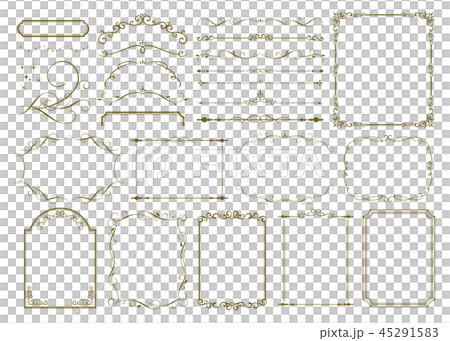 エレガントフレームセットのイラスト素材