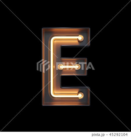Neon Light Alphabet E with clipping path 45292104
