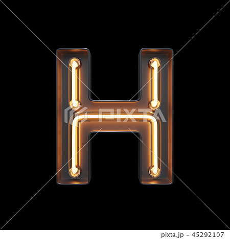 Neon Light Alphabet H with clipping path 45292107