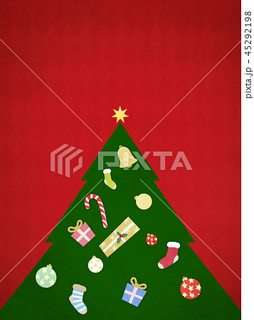 背景-クリスマス-ツリー-飾り-赤 45292198