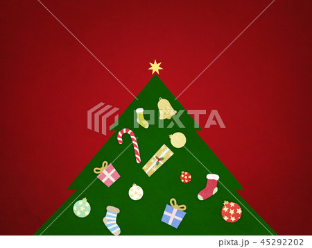 背景-クリスマス-ツリー-飾り-赤 背景-クリスマス-ツリー-飾り-赤 45292202