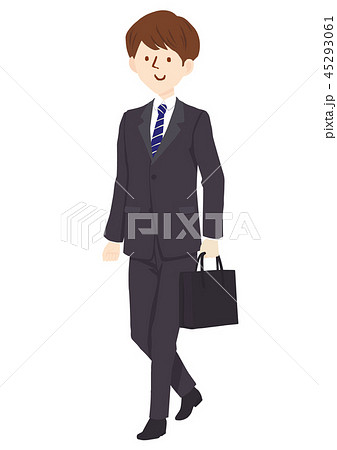 スーツ 男性 歩くのイラスト素材 45293061 Pixta
