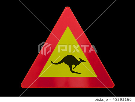 Traffic sign isolated - Kangaroo Traffic sign isolated - Kangaroo 45293166