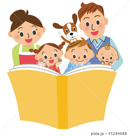 Parent and child read a book - Stock Illustration [45294088] - PIXTA