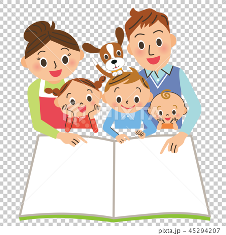 family reading clipart