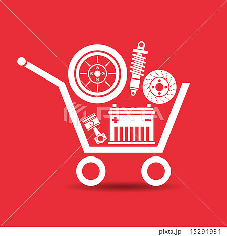 Auto parts in the supermarket trolley 45294934