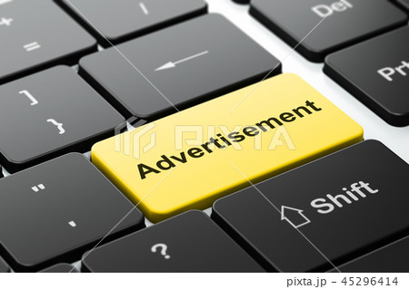 Advertising concept: Advertisement on computer keyboard background 45296414